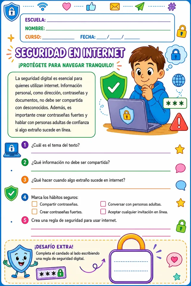 Página del material: Seguridad en internet