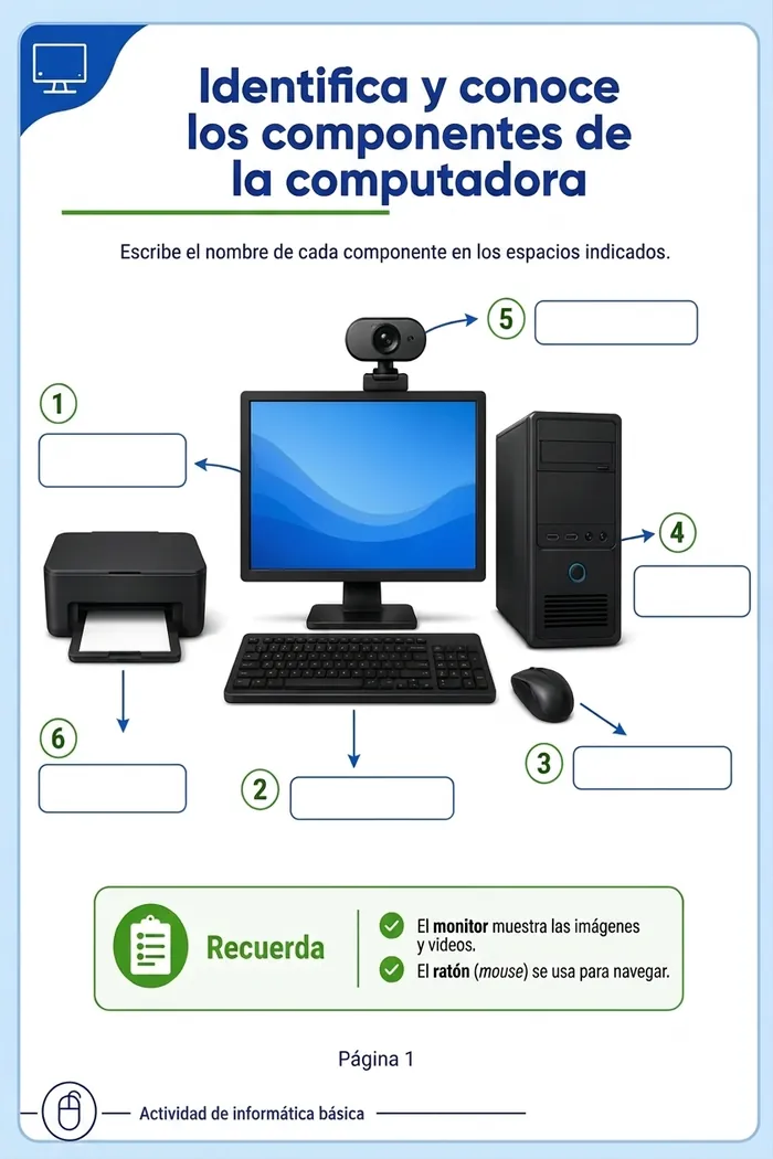 Página del material: Actividad: identifica los componentes